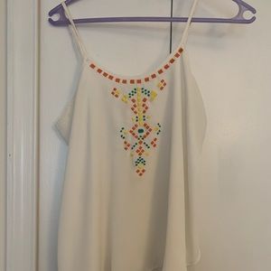 Charming Charlie’s Bohemian embroidered tank